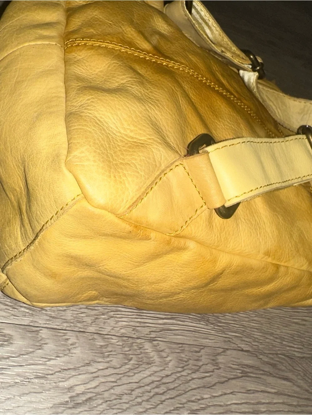 American Leather Co. Cleveland Butter Yellow Leather Backpack Bag Purse